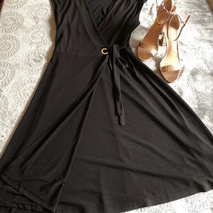 Chic Black Ivanka Trump Wrap Dress